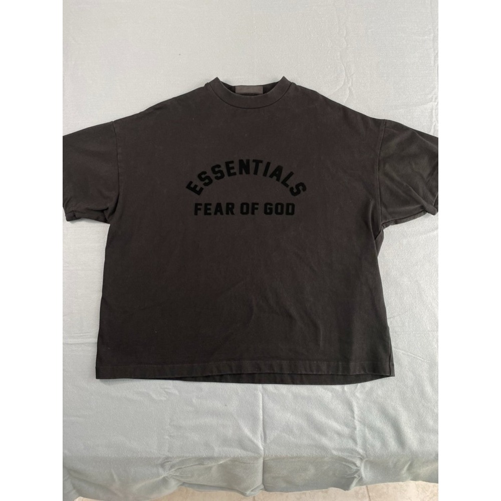 Essentials Fear of God Heavy Jersey Short-Sleeve Tee Sz M Black Short Sleeve